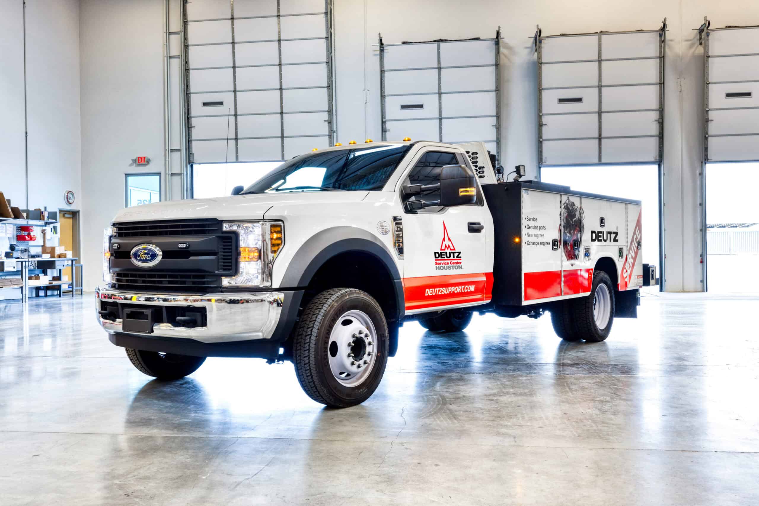 DSC Houston mobile service truck parked inside clean well-lit service bay